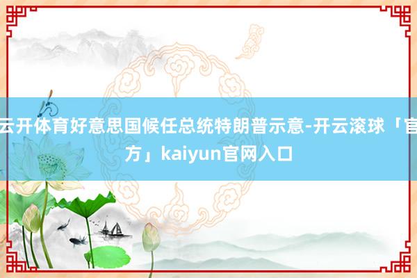 云开体育好意思国候任总统特朗普示意-开云滚球「官方」kaiyun官网入口