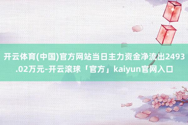 开云体育(中国)官方网站当日主力资金净流出2493.02万元-开云滚球「官方」kaiyun官网入口