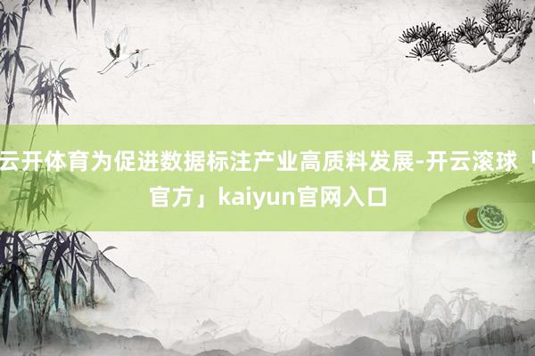 云开体育为促进数据标注产业高质料发展-开云滚球「官方」kaiyun官网入口