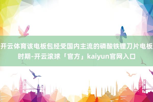 开云体育该电板包经受国内主流的磷酸铁锂刀片电板时期-开云滚球「官方」kaiyun官网入口